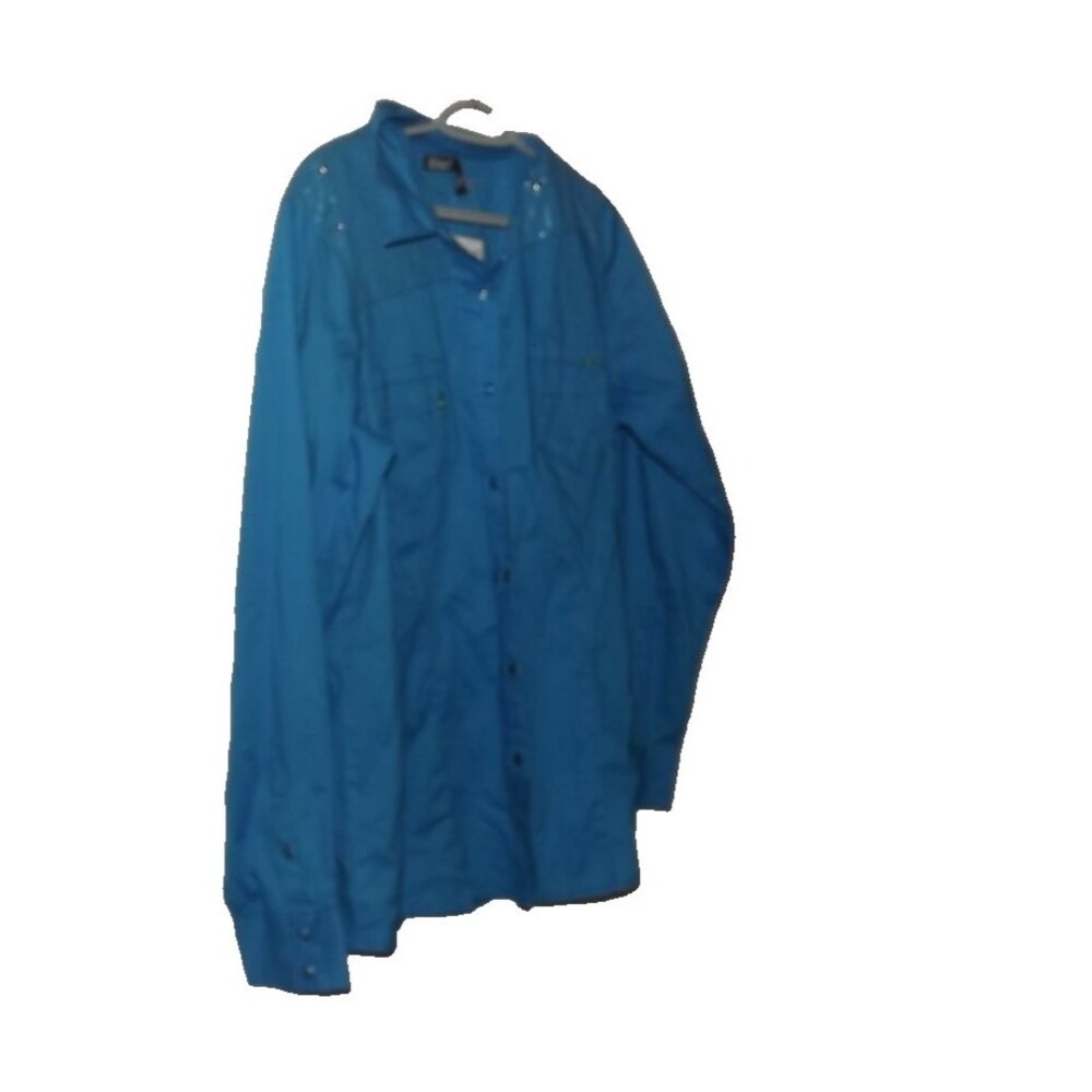 Western Rodeo Shirt Blue Pearl Snap Long Sleeve Arena Shirt Cruel Girl XXL Nwt
